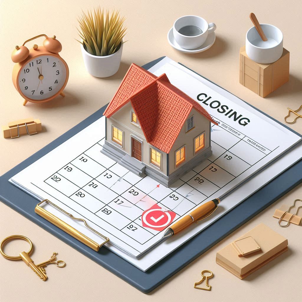 Abstract image of a house sitting on a calendar